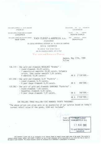 VAN CLEEF & ARPELS SET OF DIAMOND `FUCHSIA` EARRINGS AND BROOCH - photo 2