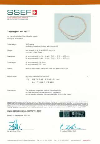 NATURAL PEARL, CULTURED PEARL AND DIAMOND NECKLACE - photo 2