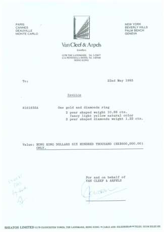 VAN CLEEF & ARPELS COLOURED DIAMOND AND DIAMOND RING - photo 4