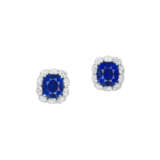 SAPPHIRE AND DIAMOND EARRINGS - photo 1