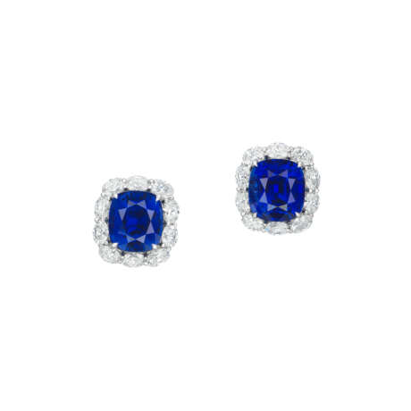 SAPPHIRE AND DIAMOND EARRINGS - photo 1