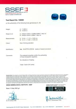 SAPPHIRE AND DIAMOND EARRINGS - photo 2