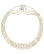 Жемчуг. NATURAL PEARL, CULTURED PEARL AND DIAMOND NECKLACE