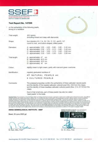 NATURAL PEARL, CULTURED PEARL AND DIAMOND NECKLACE - photo 2 NATURAL PEARL, CULTURED PEARL AND DIAMOND NECKLACE - photo 2