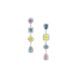 COLOURED DIAMOND AND DIAMOND EARRINGS - photo 1