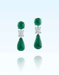 EMERALD AND DIAMOND EARRINGS