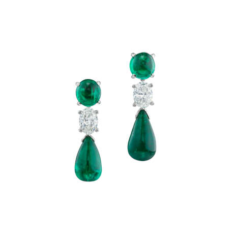 EMERALD AND DIAMOND EARRINGS - photo 2