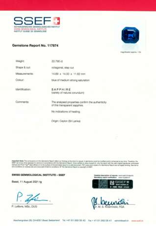 BUCHERER SAPPHIRE AND DIAMOND RING - photo 3