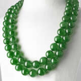 TWO JADEITE BEAD AND DIAMOND NECKLACES - photo 1