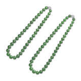 TWO JADEITE BEAD AND DIAMOND NECKLACES - photo 2