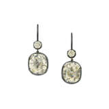 COLOURED DIAMOND AND DIAMOND EARRINGS - photo 1