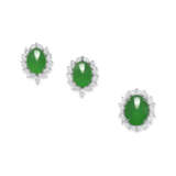 SET OF JADEITE AND DIAMOND JEWELLERY - photo 1