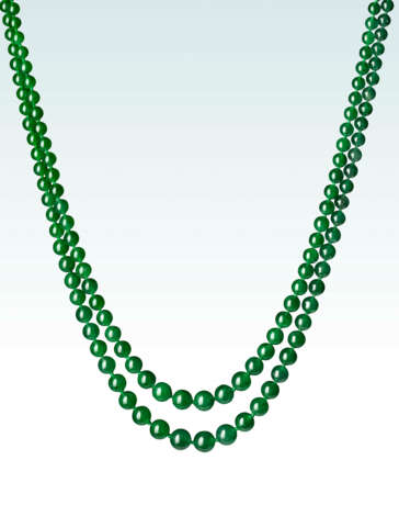JADEITE BEAD AND DIAMOND NECKLACE - photo 1