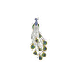 HARRY WINSTON EMERALD, SAPPHIRE AND DIAMOND `PEACOCK` BROOCH - photo 2