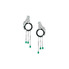CARTIER DIAMOND, EMERALD AND ONYX &#39;PANTH&#200;RE&#39; EARRINGS