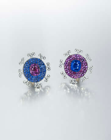 JAR SAPPHIRE, AMETHYST AND DIAMOND EARRINGS - photo 1