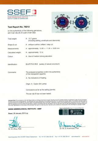 JAR SAPPHIRE, AMETHYST AND DIAMOND EARRINGS - photo 3