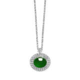 JADEITE AND DIAMOND PENDENT NECKLACE - photo 1