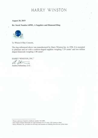 HARRY WINSTON SAPPHIRE AND DIAMOND RING - photo 4