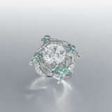 ANNA HU DIAMOND AND PARA&#205;BA TOURMALINE `BESPOKE DANCING BUTTERFLY` RING - фото 1