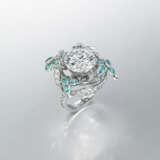 ANNA HU DIAMOND AND PARA&#205;BA TOURMALINE `BESPOKE DANCING BUTTERFLY` RING - фото 2