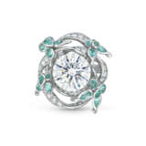 ANNA HU DIAMOND AND PARA&#205;BA TOURMALINE `BESPOKE DANCING BUTTERFLY` RING - фото 3