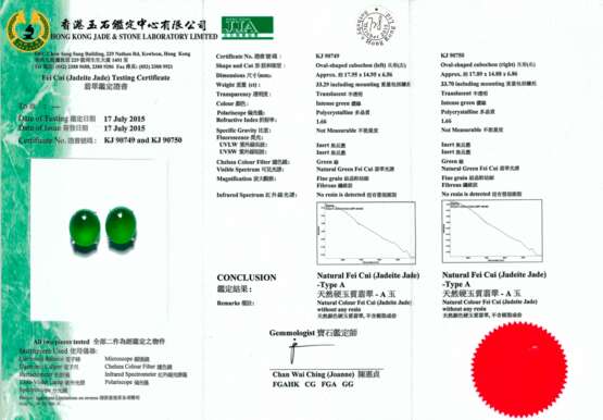 PAIR OF IMPORTANT JADEITE EARRINGS - photo 3