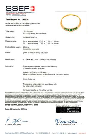 VAN CLEEF & ARPELS EMERALD AND DIAMOND `BRAHMS` NECKLACE - photo 2