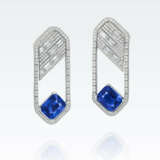 BUCHERER SAPPHIRE AND DIAMOND EARRINGS - photo 1