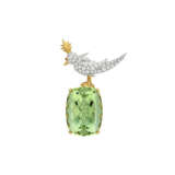 TIFFANY & CO. SCHLUMBERGER STUDIO GREEN BERYL AND DIAMOND `BIRD ON A ROCK` BROOCH - photo 1