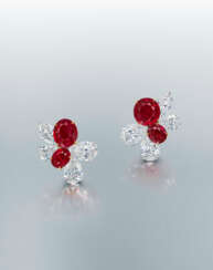 A SUPERB PAIR OF RUBY AND DIAMOND &#39;RED BUTTERFLIES&#39; EARRINGS, BY JAMES W. CURRENS