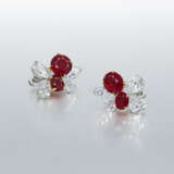 A SUPERB PAIR OF RUBY AND DIAMOND `RED BUTTERFLIES` EARRINGS, BY JAMES W. CURRENS - photo 2