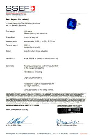 SAPPHIRE AND DIAMOND RING - photo 3