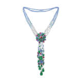 A UNIQUE MULTI-GEM `TUTTI FRUTTI` NECKLACE AND BROOCH, BY CARTIER - фото 2