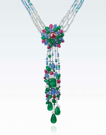 A UNIQUE MULTI-GEM `TUTTI FRUTTI` NECKLACE AND BROOCH, BY CARTIER - фото 4