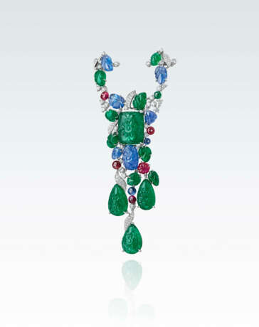 A UNIQUE MULTI-GEM `TUTTI FRUTTI` NECKLACE AND BROOCH, BY CARTIER - фото 5