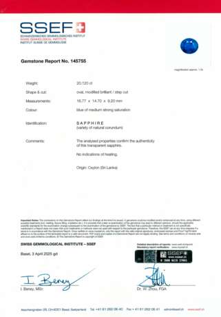 SAPPHIRE AND DIAMOND PENDENT NECKLACE - photo 2