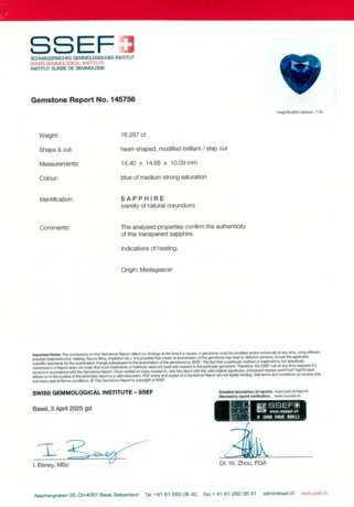 SAPPHIRE AND DIAMOND PENDENT NECKLACE - photo 3