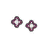 JAR NATURAL PEARL, RUBY AND DIAMOND EARRINGS - photo 2