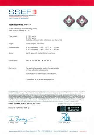 JAR NATURAL PEARL, RUBY AND DIAMOND EARRINGS - photo 3