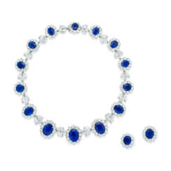 SET OF SAPPHIRE AND DIAMOND JEWELLERY