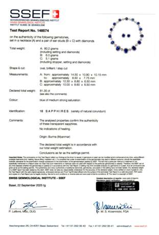 SET OF SAPPHIRE AND DIAMOND JEWELLERY - photo 4