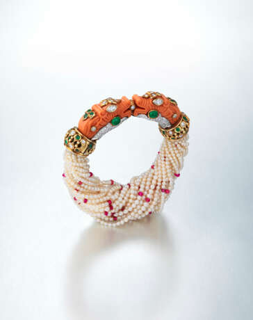 A RARE MULTI-GEM `CHIMERA/DRAGON HEAD` BRACELET, BY CARTIER - photo 1