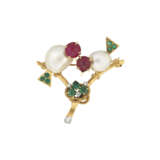 RETRO MULTI-GEM `LOVEBIRDS` BROOCH, BY CARTIER - фото 1