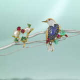 RETRO MULTI-GEM `LOVEBIRDS` BROOCH, BY CARTIER - фото 2