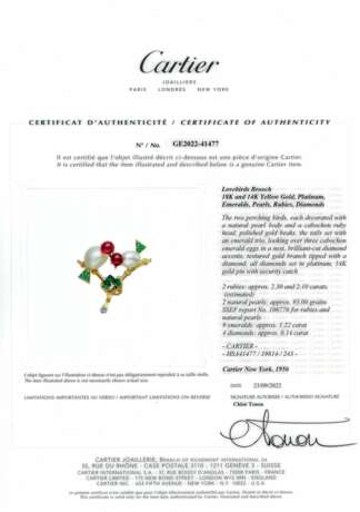 RETRO MULTI-GEM `LOVEBIRDS` BROOCH, BY CARTIER - фото 4