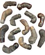 Lackiertes Holz. Collection of Kriss Handles, Java, Indonesia, Late 18th Early 19th Century