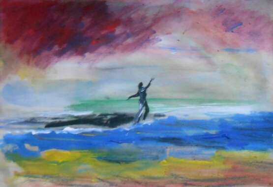 Бегущая по волнам Бумага Смешанная техника Абстрактный субъективизм Сюжетно-тематическая картина - фото 1 Бегущая по волнам Бумага Смешанная техника Абстрактный субъективизм Сюжетно-тематическая картина - фото 1