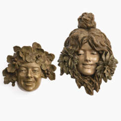Two wall masks: "Ranke" and "Bacchantin"
