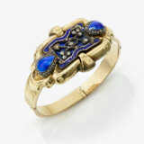 A bangle with blue enamel and rose-cut diamonds - фото 1